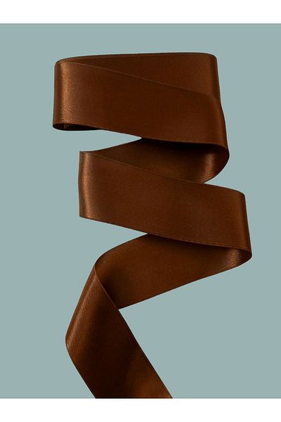 yörük tuhafiye 10 Meters Brown Satin Ribbon - 6 cm Wide