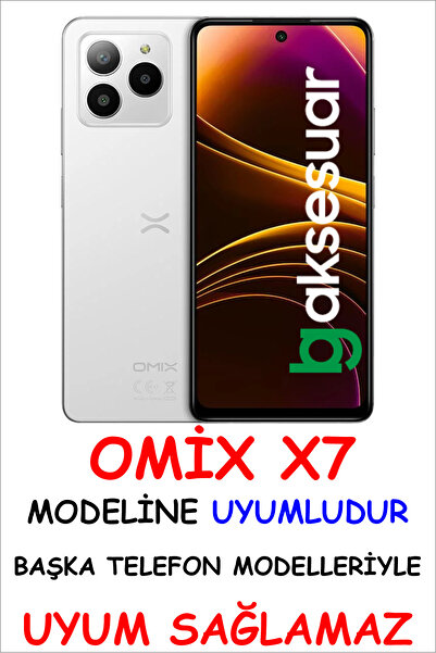 omix X7 Baskılı ve Kamera Korumalı Şeffaf Renk Silikon Kılıf