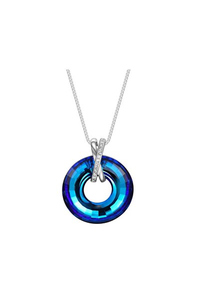 Monemel Mavi  Taşlı Kolye (Altın Kaplama)