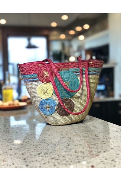 AYŞE SERHOŞOĞLU HOME DESİGN Straw Bag, Beach Bag