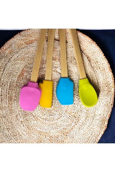 HİNESSA 4-PIECE LONG BAMBOO SPATULA SET
