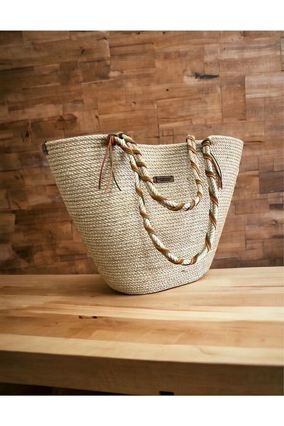 AYŞE SERHOŞOĞLU HOME DESİGN Straw Bag, Beach Bag