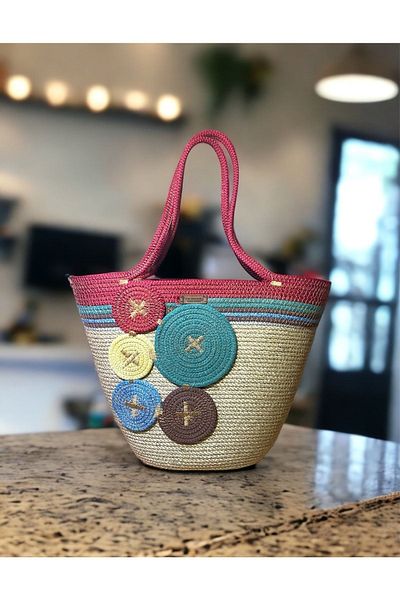 AYŞE SERHOŞOĞLU HOME DESİGN Straw Bag, Beach Bag