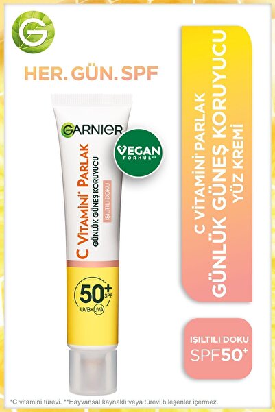 Garnier VİTAMİN C RADİANT DAİLY UV PROTECTİON SUN FACE CREAM SPF50 RADİANT TEXTURE 40ML KeyOn2813