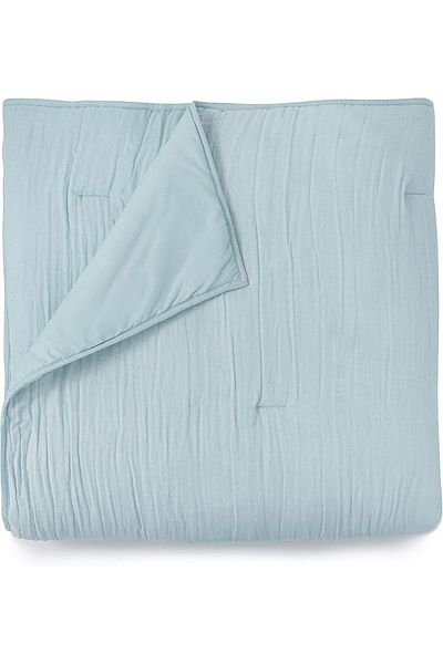 EVYA 100% οργανικό βαμβάκι 200x220cm Μπλε μαλακό μουσουλμανικό σετ κρεβατιού 4 στρώσεων