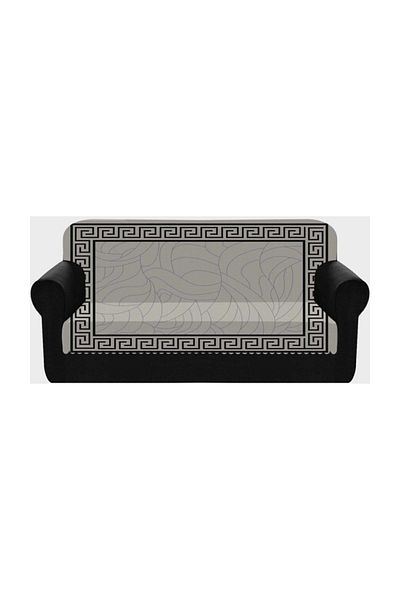 Else Halı Canapea Gri Negru Retro Cu Motiv Canapea Extensibilă Husă de Scaun 175x225cm