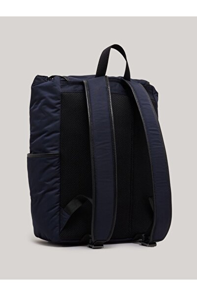 Tommy Hilfiger Erkek Logolu Fermuarlı Kayıışlı Günlük Mavi Sırt Çantası AM0AM11817-DW6