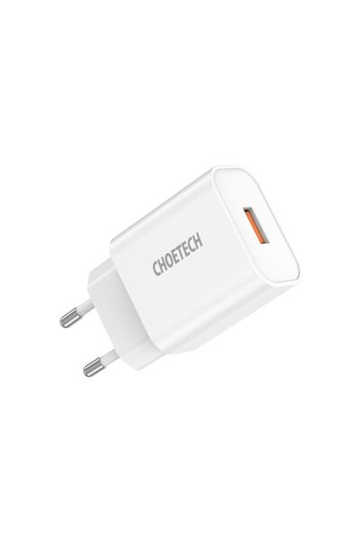 CHOETECH 18w Hızlı Şarj Cihazı - Quickcharge 3.0 Uyumlu - Beyaz