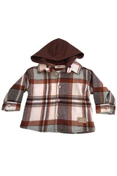 Çikoby Baby Boy Lumberjack Mobile Hooded Shirt