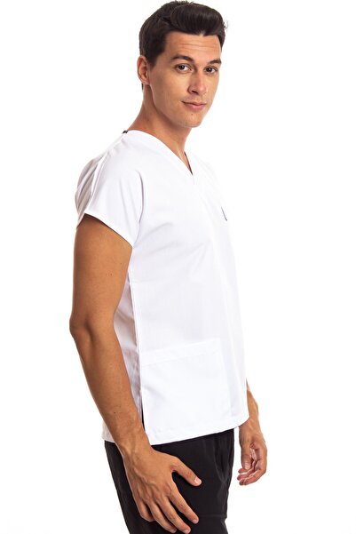 Simirna Üniforma Surgical Doctor Nurse Scrubs White Jersey Single Top