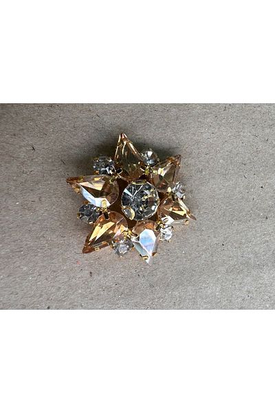 ODDA TASARIM ATÖLYESİ Big Crystal Button with Yellow Stone (1 Pcs)