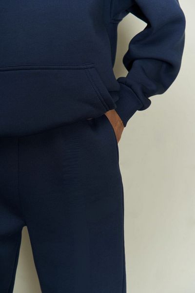 BayBayan Γυναικείο σετ φόρμας μπλέ Navy Blue 3 κλωστών με τσέπες καγκουρό