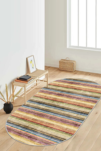 Halise Home Kaymaz Tabanlı Yıkanabilir Baskılı Halı Yolluk