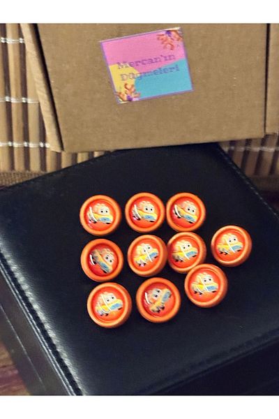 ODDA TASARIM ATÖLYESİ Truck pattern orange baby button