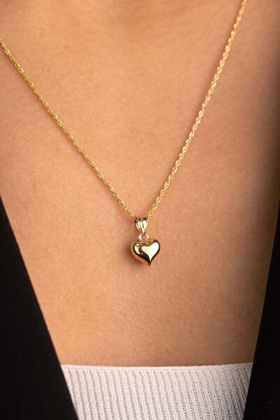 YAVUZ KUYUMCULUK Altın Halat Burgu Zincir Kalp Kolye Ince