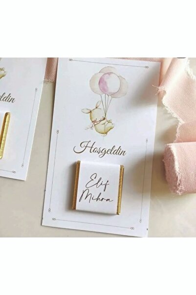 PLASTANKA 25 Adet Hoşgeldin Çikolatası Yenidoğan Bebek Çikolatası 25 Adet
