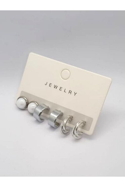 JEWELRY Set of 3 Color and Model Options Nail Earrings for Women