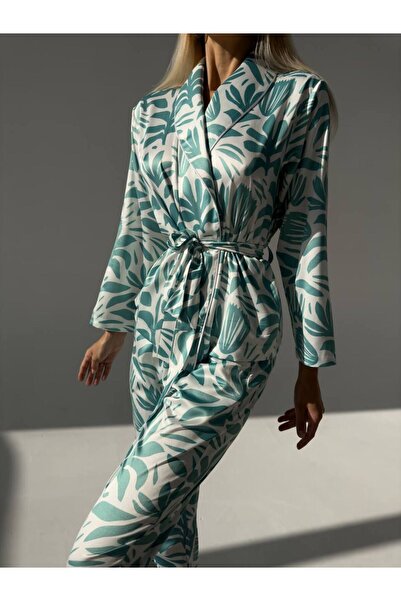 Zarifce LONG SLEEVE SLEEPWEAR SET WITH BELLY TIE