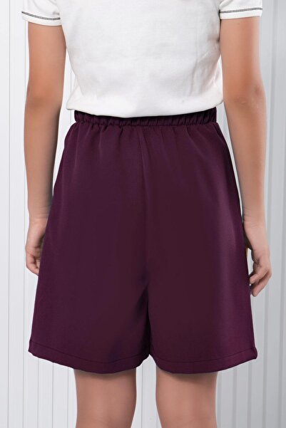 SUBU TASARIM Plum MDV346 Pleated Shorts