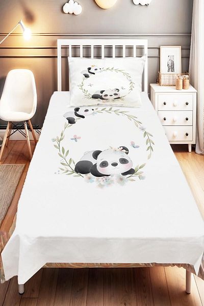 Else Dekor Panda Patterned Cute Children's and Baby's Bedspread