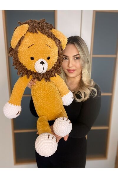 Homesinti 60cm Amigurumi El Yapımı Uyku Arkadaşı Aslan (İSİM İŞLEMESİ YAPILIR)