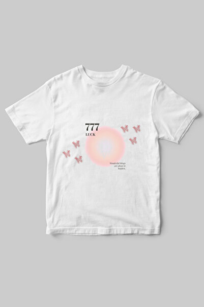 WİDİ 777 Luck Luck Butterfly Printed Minimal Summer Stylish Designed 100% Cot...