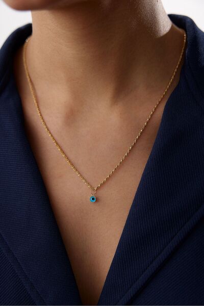 YAVUZ KUYUMCULUK 14 Ayar Altın Halat Burgu Zincir Nazar Boncuklu