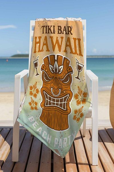 Else Halı Patterned Light and Fast Drying Water Absorbent Microfiber Beach Towel 75x150 cm DSN11