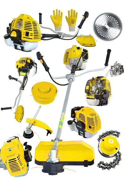 Graizer Alman 6 Hp Yan Tipi Benzinli Motorlu Ot Çalı Tırpanı Çim Biçme Makinesi Tırpan + Canavar Baslik