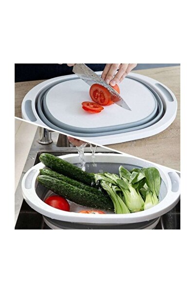 MOLTO Cutting Board and Basin - With Foldable Strainer