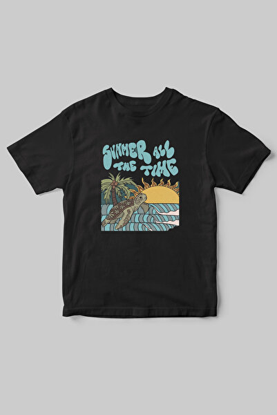WİDİ Summer Time Summer Time Caretta Caretta Sea Sand Sun Printed Regular Fit...