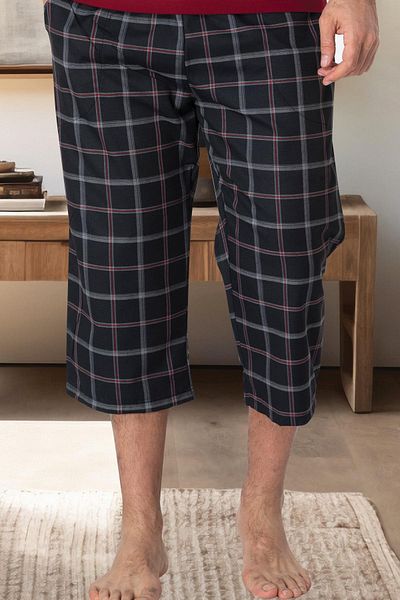 Mecit Pijama Ανδρικό Κάπρι - Plus Size, Καρό, 80% Βαμβάκι, 20% Βισκόζη