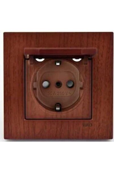 VİKO Artline Novella Kiraz Kapaklı Topraklı Priz ÇERÇEVELİ