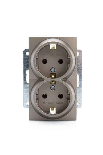 MONO Despina Model Ikili Topraklı Kapaklı Anahtar Prizi