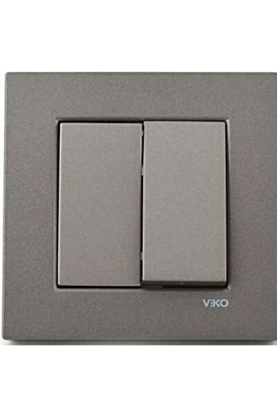 VİKO Artline Novella Antrasit İkili Anahtar Komütatör ÇERÇEVELİ