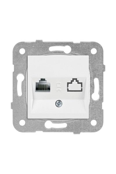 VİKO Karre White Single Data Cat-6 Internet Socket Frameless -90967078