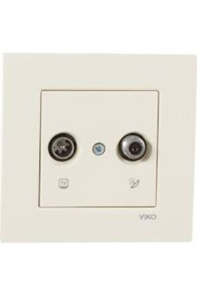 VİKO Viko Karre Krem TV-SAT İkili Uydu Prizi ÇERÇEVELİ