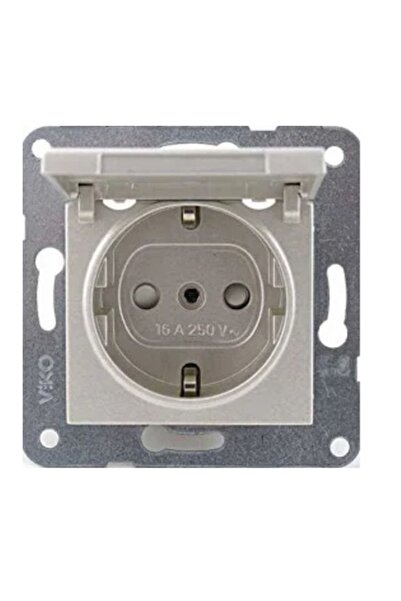 VİKO Artline Novella Metallic White Covered Grounded Socket Frameless92605612
