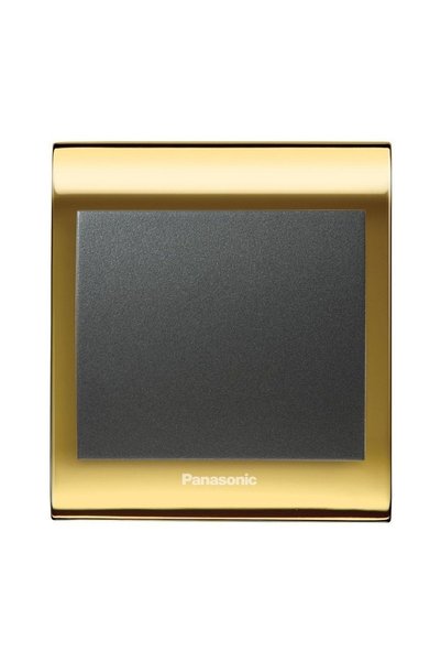 PANASONIC Thea Blu Tekli Anahtar Çerçeve Gold dore Kapak Füme