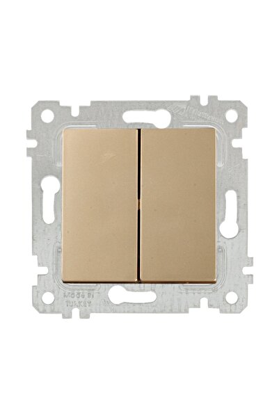 Mutlusan Rita Antik Altın İkili Anahtar Komütatör Çerçevesiz 2200 402 0280