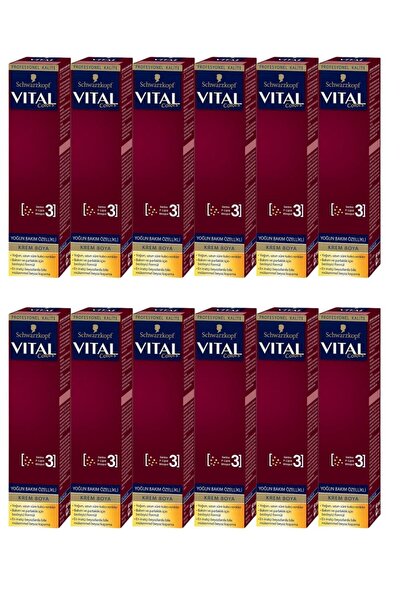 Vital Colors Krem Tüp Saç Boyası 8-88 ATEŞ KIZILI 60 ml X 12 adet