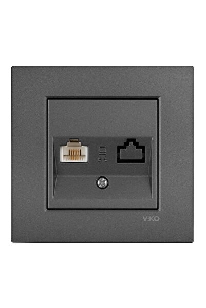 VİKO Viko Artline Novella Füme Tekli Data Cat-6 İnternet Prizi ÇERÇEVELİ