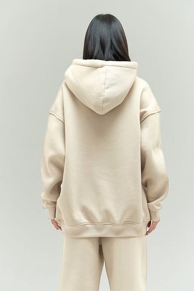BayBayan Γυναικείο Σετ Φόρμας Jogger Oversize Μπεζ 3 νημάτων