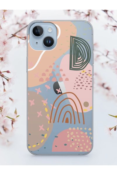 Spoyi iPhone 15 Brush Strokes Design Transparent Phone Case
