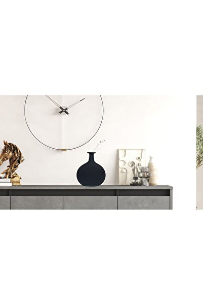 Livava Vază din ceramică neagră - 24x20