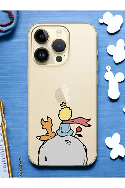 Spoyi iPhone 14 Pro Max Küçük Prens Tasarımlı Şeffaf Telefon Kılıfı