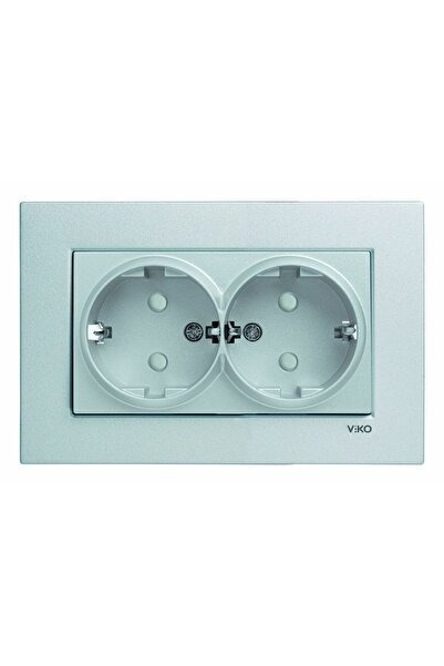 VİKO Artline Novella Satin Double Grounded Socket Framed92605158-c1