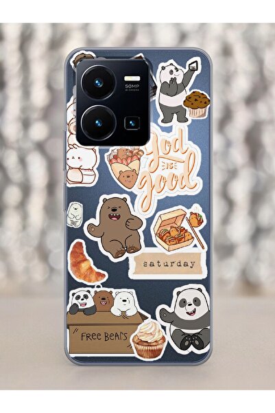 Spoyi Vivo Y22s Sun Moon Tasarımlı Şeffaf Telefon Kılıfı