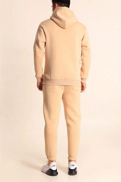 BayBayan Ανδρικό σετ αθλητικών φόρμας Jogger Mink 3 - Βαμβακερό εσωτερικό, 3 κλωστές
