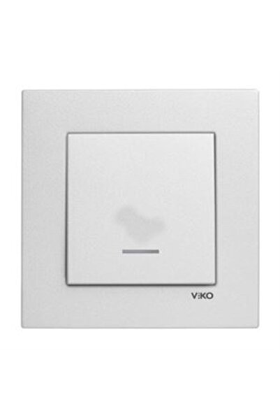 VİKO Viko Artline Novella Metalik Beyaz Işıklı Anahtar ÇERÇEVELİ